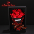 Bouquet de 7 Roses en Savon avec Petit Ours
