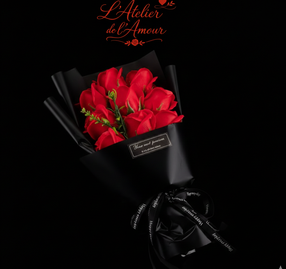 Bouquet de 9 Roses en Savon